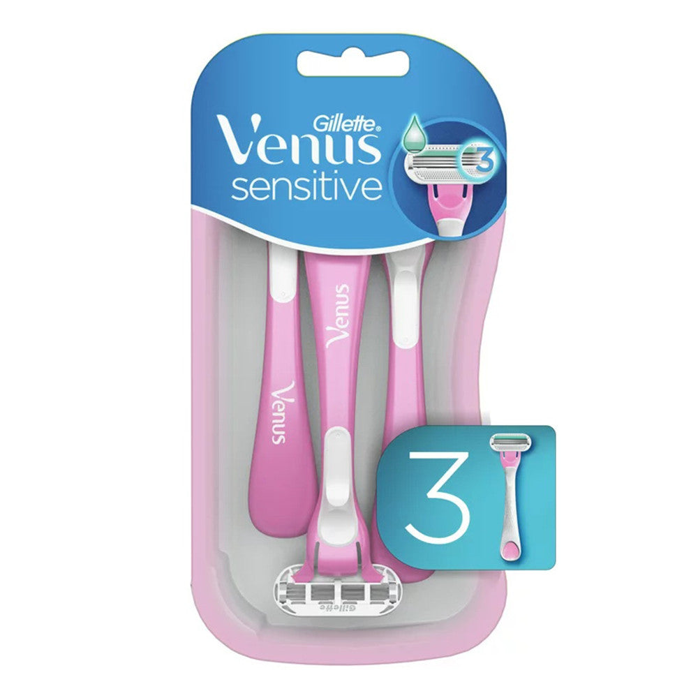 Gillette Venus Sensitive Disposable Razors Pink, 3 Ea